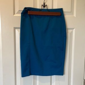 Blue pencil skirt